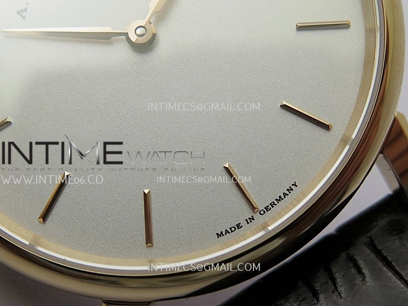 Saxonia Thin 211.026 RG SVF Best Edition Silver dial On Black Leather Strap A2892
